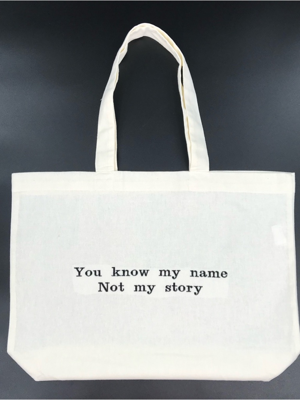 Canvas Tote Bag "You know my name" - Natural Beige